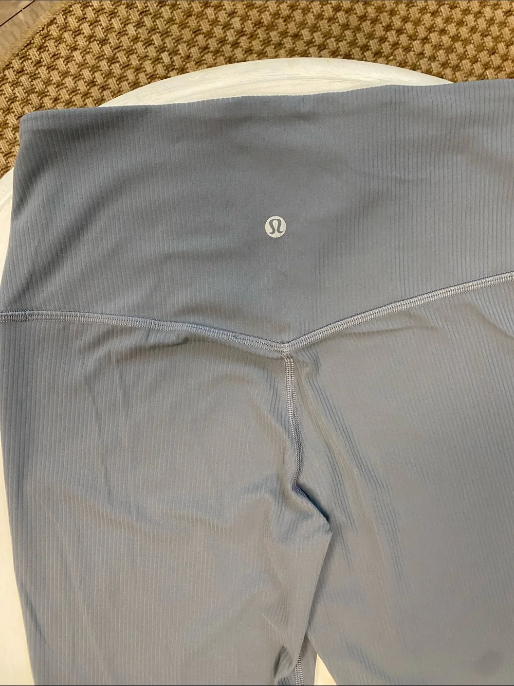 lululemon athletica Ribbed High-Waist Flare Leggings — Slate Blue Gray